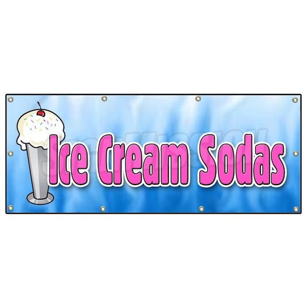 Signmission ICE CREAM SODAS BANNER SIGN cones sundae floats banana split egg cream B-96 Ice Cream Sodas - main